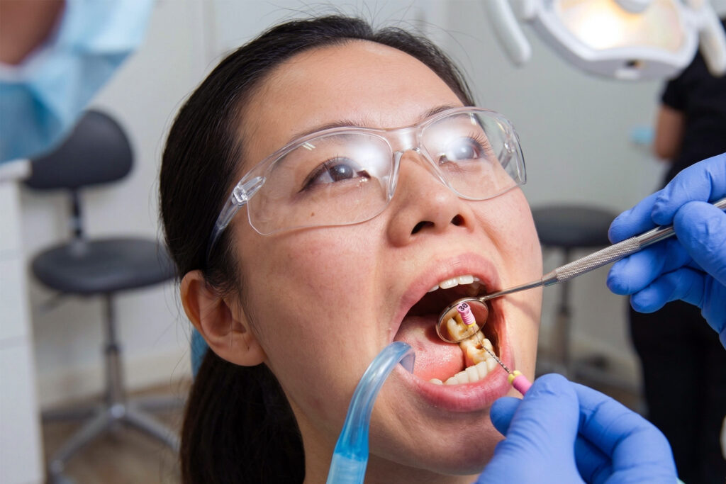 root canal on front tooth without crown